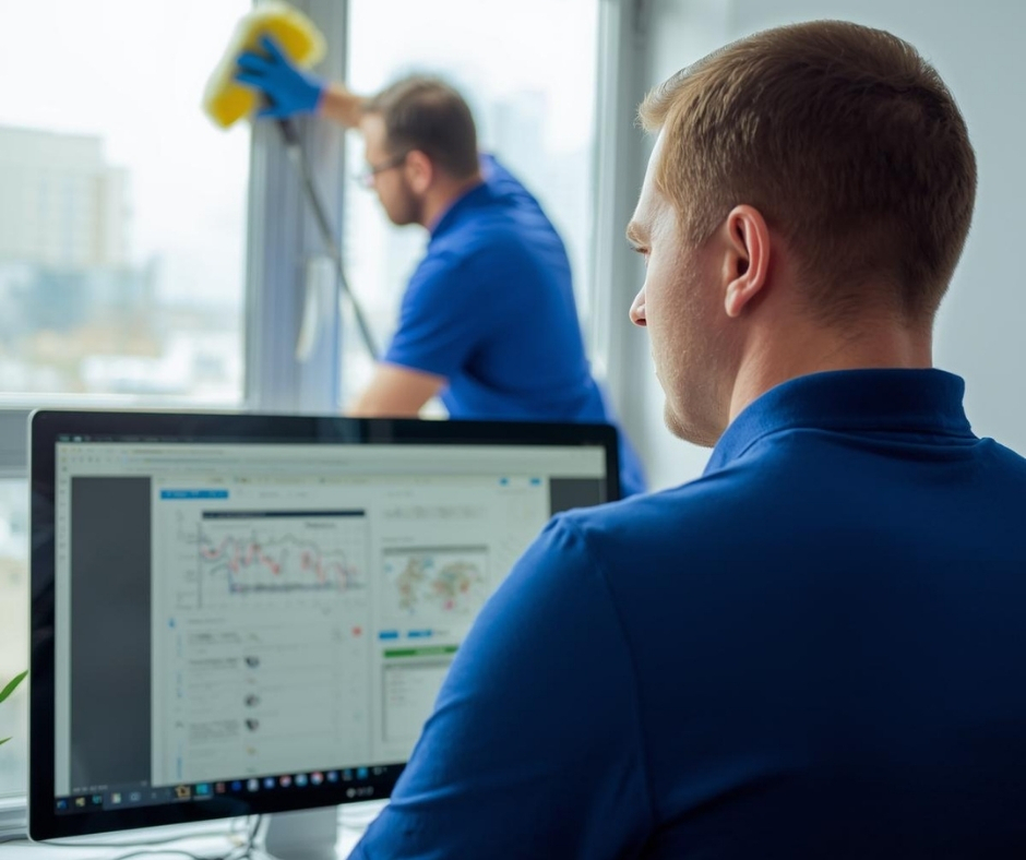 Employé Roy. nettoie